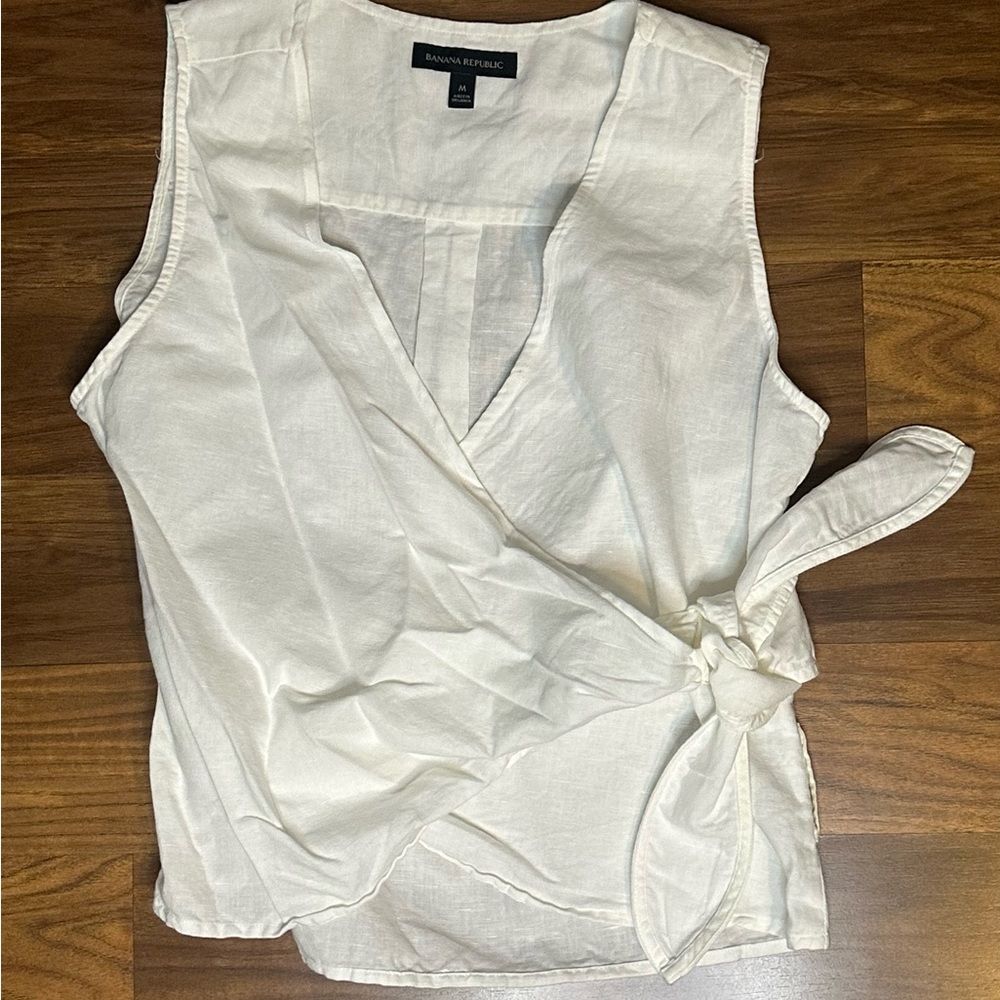 Banana Republic Wrap Style Linen Blouse - Size Medium